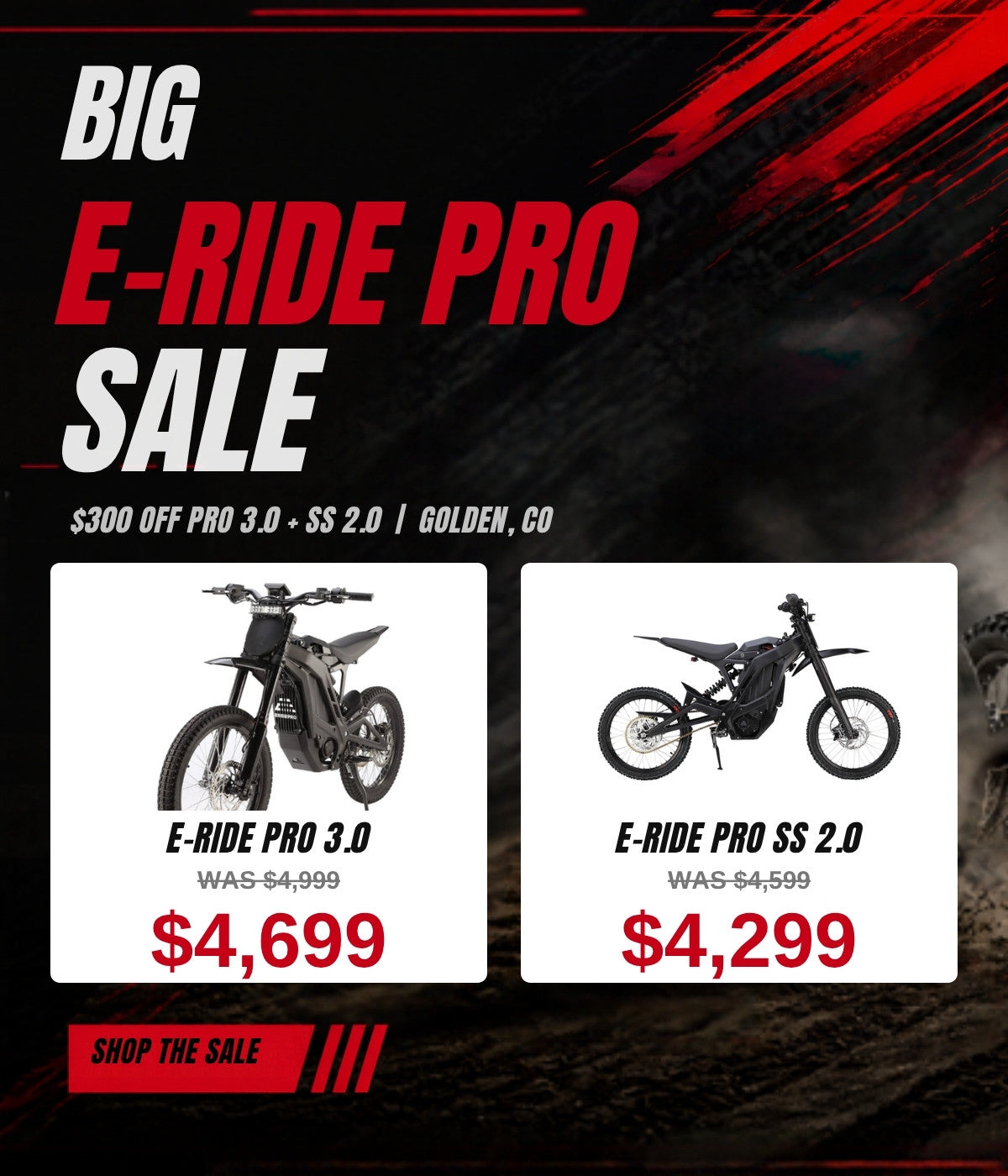 Big E-Ride Pro Sale: E-Ride Pro 3.0 $4,699 (was $4,999) and SS 2.0 $4,299 (was $4,599)