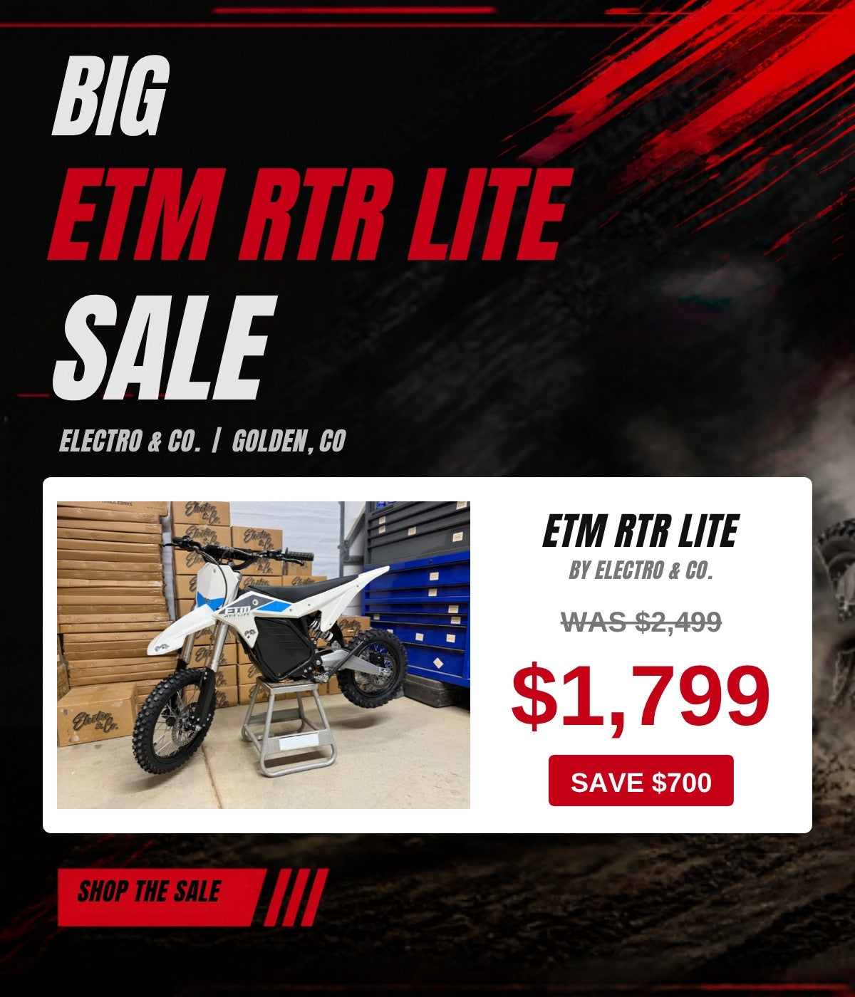 Big ETM RTR Lite Sale: now $1,799, was $2,499